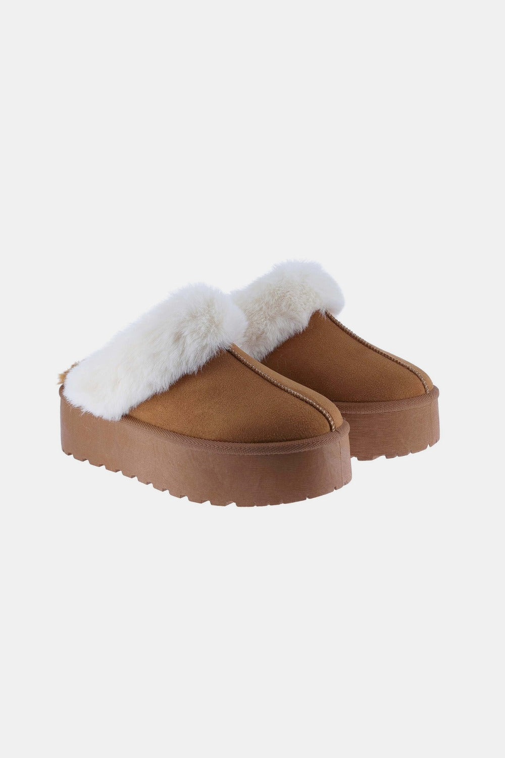 Thick Bottom Fur Trim Slippers