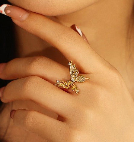 Butterfly Retro Adjustable Ring