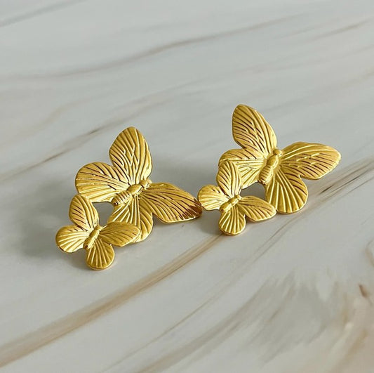 Vintage Butterfly Duo Earrings