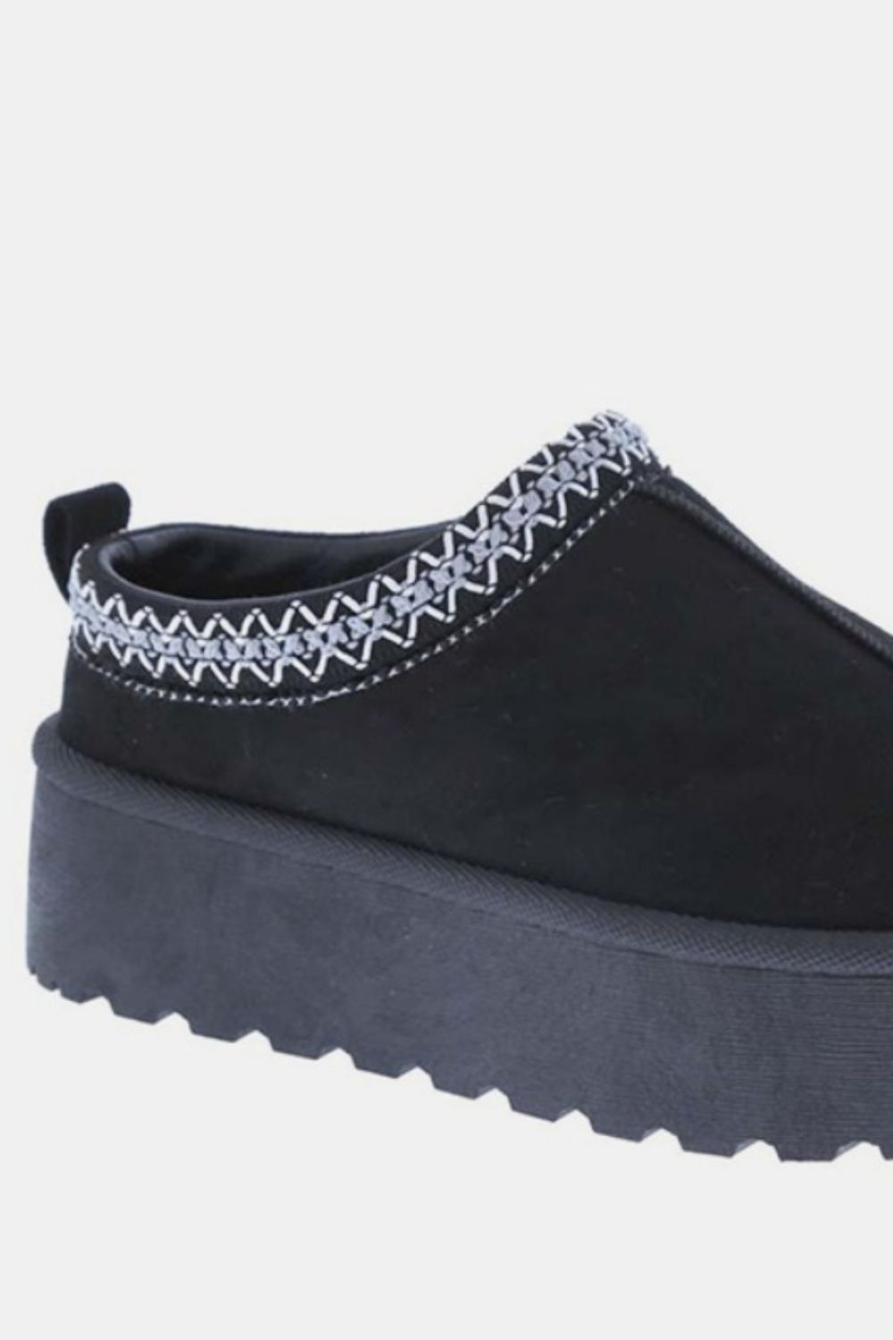 Platform Embroidered Trim Slip-Ons